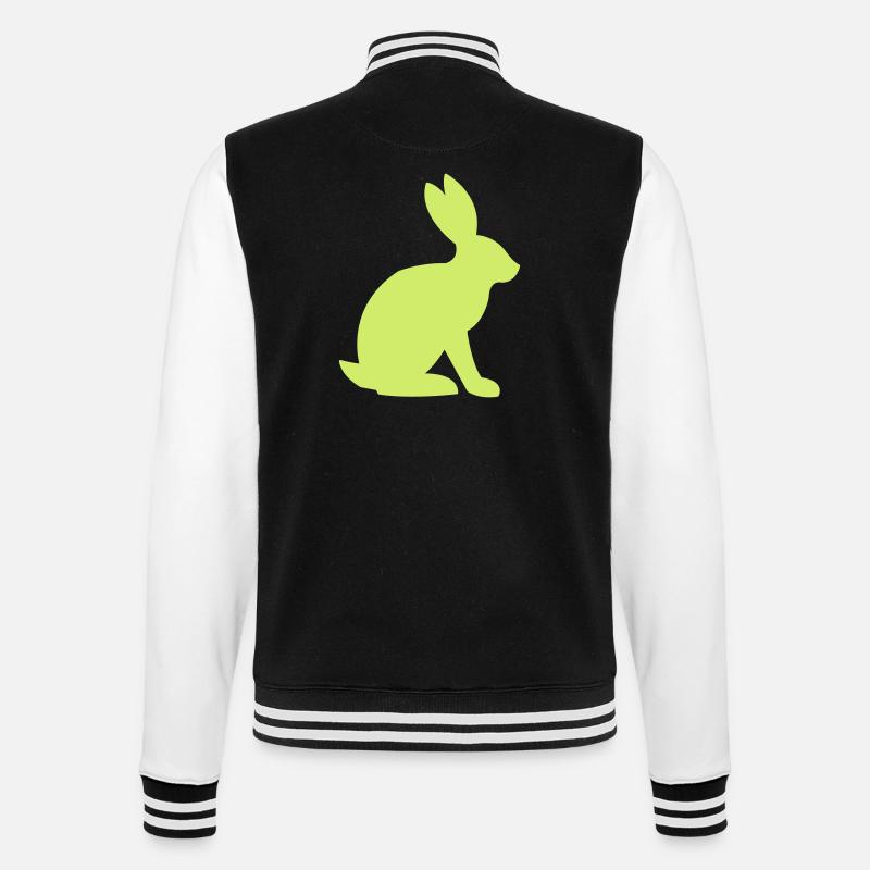 Silhouette de lapin - Veste Teddy - noir/blanc