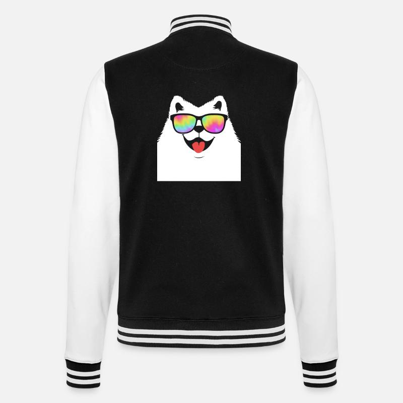 Samoyed - College Sweat Jacket - black/white