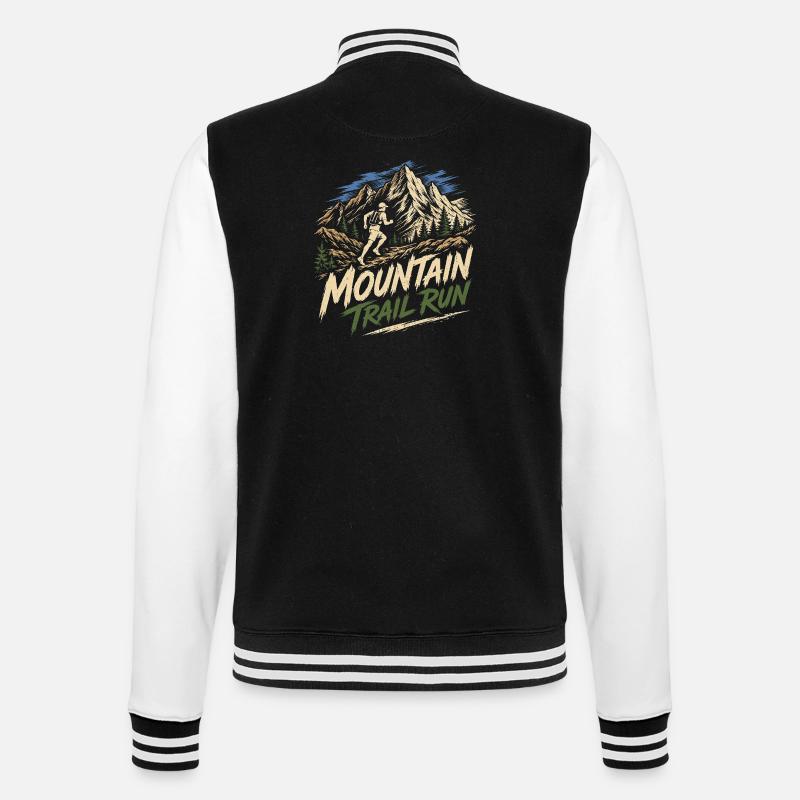 Mountain Trail Run - College Sweat Jacket - black/white