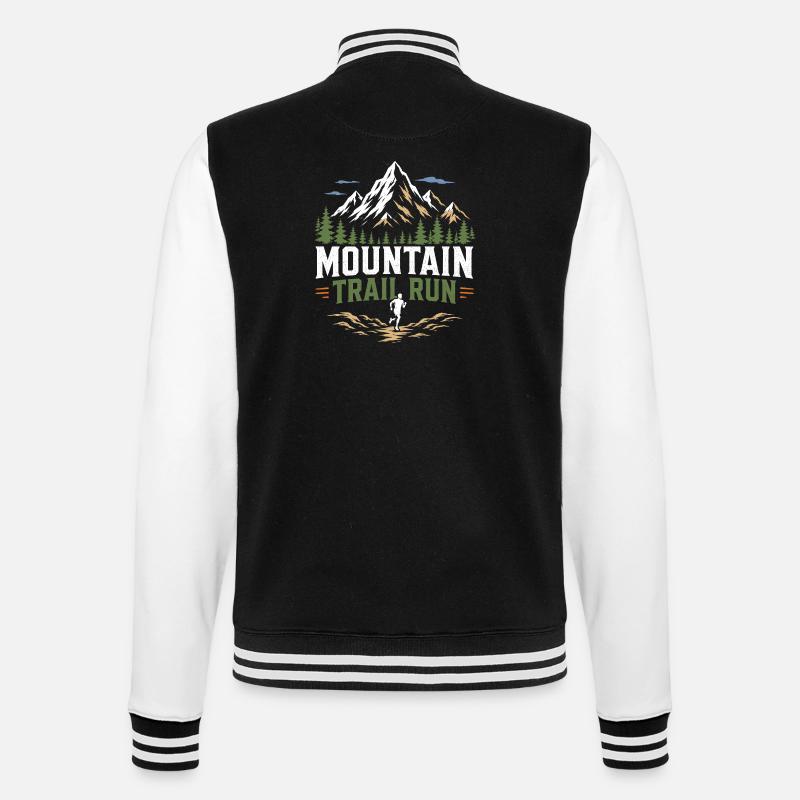 Mountain Trail Run - College Sweat Jacket - black/white