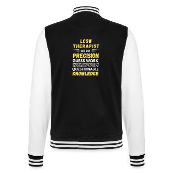 Thérapeute LCSW Précision Devinette Drôle Social - Veste Teddy - noir/blanc - Dos - Marisol (170cm)
