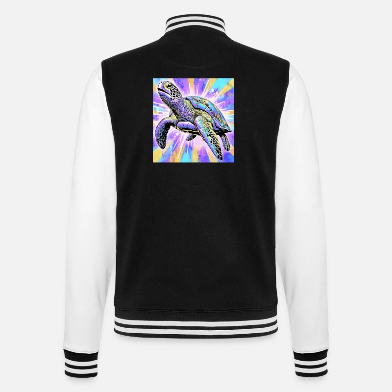Schildkröte - College-Sweatjacke - Schwarz/Weiß