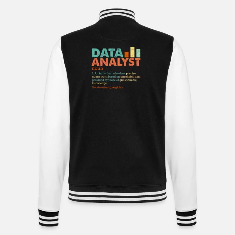 Data Analyst Retro Farbblöcke - College-Sweatjacke - Schwarz/Weiß