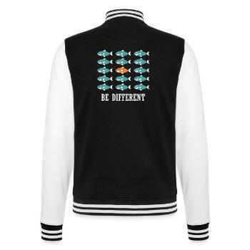 Être différents et uniques Poissons nageurs - Veste Teddy - noir/blanc - Dos - Marisol (170cm)