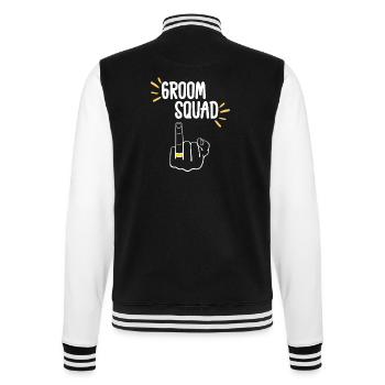 Sassy Groom Squad Matching - College Sweat Jacket - black/white - Back - Marisol (170cm)