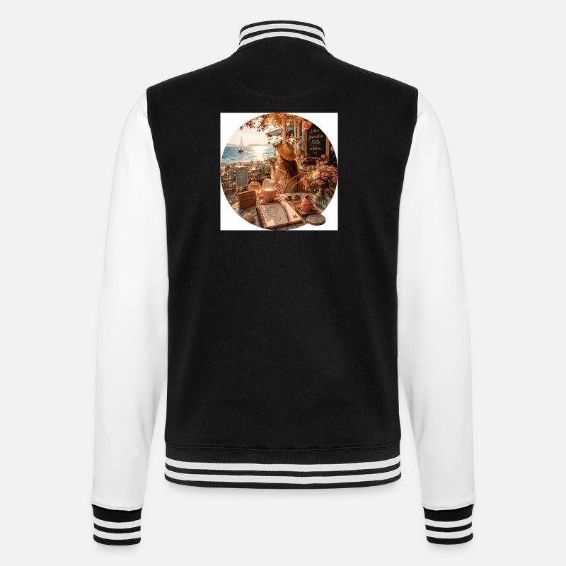 Summer Magic Beach Cafe - College Sweat Jacket - black/white