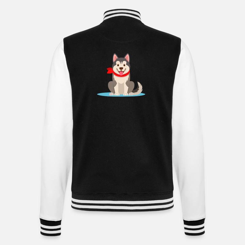 Alaskan-Malamute (comic) - College Sweat Jacket - black/white