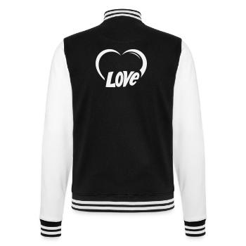 Heart Love Lettering - College Sweat Jacket - black/white - Back - Marisol (170cm)