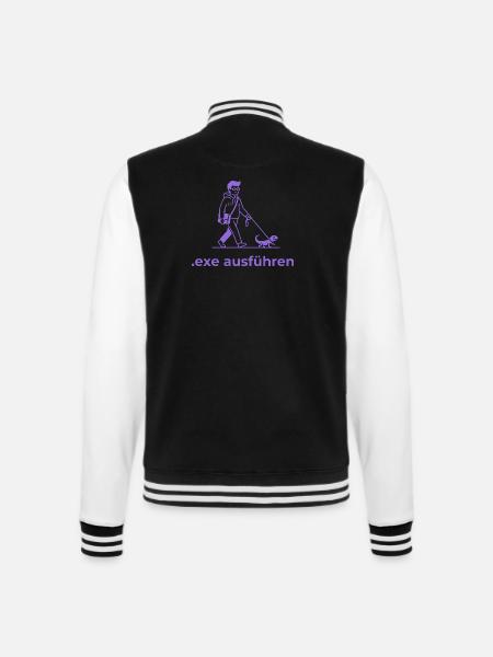 Exe Echse ausfuehren Admin Sysadmin Geschenk - College-Sweatjacke - Schwarz/Weiß