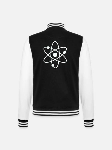 Atom Model Line Art - College Sweat Jacket - black/white