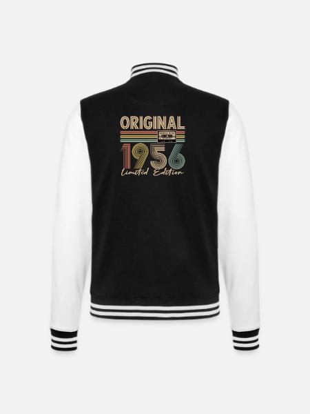 70e anniversaire, 70 ans - Veste Teddy - noir/blanc