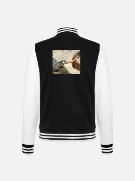 Opossum Schlägt Gottes Hand Lustiges Opossum meme - College-Sweatjacke - Schwarz/Weiß