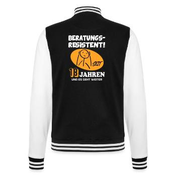Comic Geburtstag 18 Jahre Happy Birthday - College-Sweatjacke - Schwarz/Weiß - Hinten - Marisol (170cm)