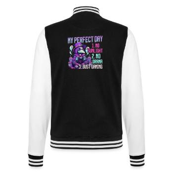 Pastel Goth Soft Goth Gaming Gamer - College Sweat Jacket - black/white - Back - Marisol (170cm)