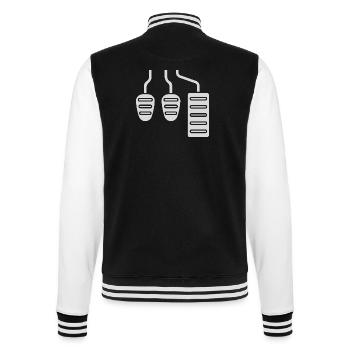 Levier de vitesses manuel - pédales - Veste Teddy - noir/blanc - Dos - Marisol (170cm)