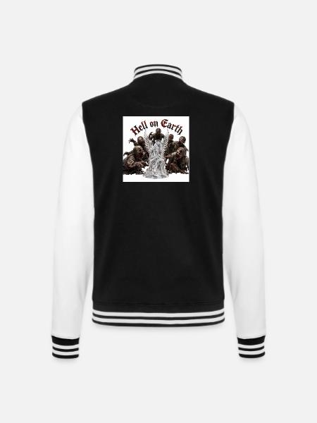 Glasengel gegen Zombiehorde - College-Sweatjacke - Schwarz/Weiß