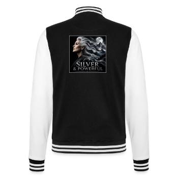 Pouvoir de la Sœur Argentée Fière des Cheveux Gris - Veste Teddy - noir/blanc - Dos - Marisol (170cm)