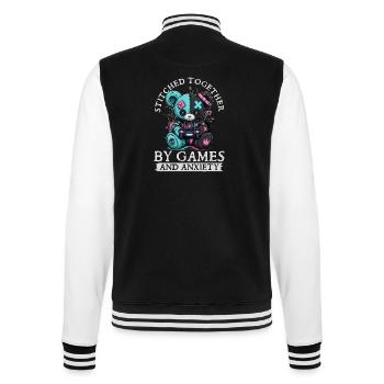 Pastel Goth Soft Goth Gaming Gamer - College Sweat Jacket - black/white - Back - Marisol (170cm)