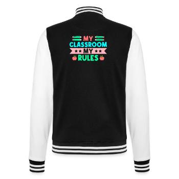 Enseignante de maternelle Classe Mes règles Maternelle - Veste Teddy - noir/blanc - Dos - Marisol (170cm)