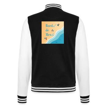 Plage pastel et vagues azur - Veste Teddy - noir/blanc - Dos - Marisol (170cm)