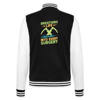 Anesthésiste Anesthésie Respiratoire - Veste Teddy - noir/blanc - Dos - Marisol (170cm)
