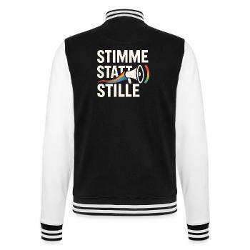 Stimme statt Stille Pride Statement Vielfalt - College-Sweatjacke - Schwarz/Weiß - Hinten - Marisol (170cm)