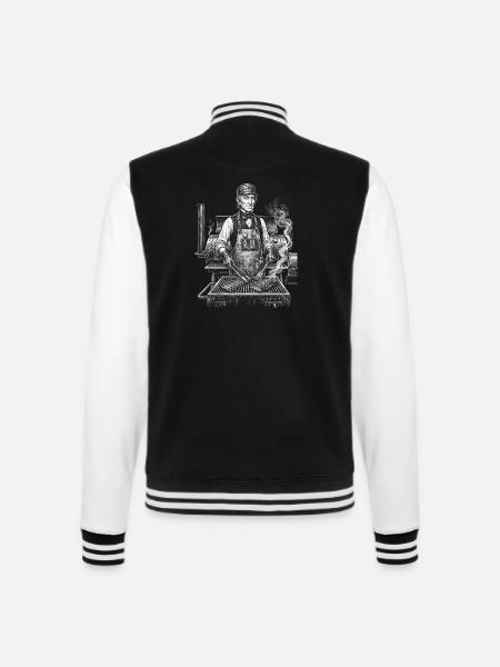 John Tyler grilling - College Sweat Jacket - black/white