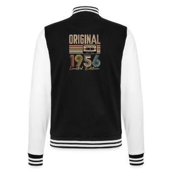 70. Geburtstag, 70 Jahre - College-Sweatjacke - Schwarz/Weiß - Hinten - Marisol (170cm)