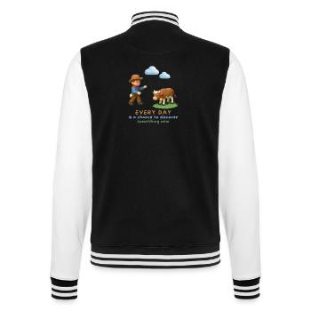 Every day is a chance to discover something new - College Sweat Jacket - black/white - Back - Marisol (170cm)