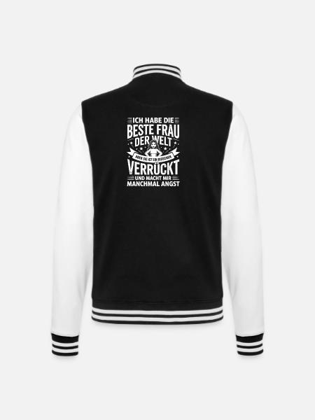 Ich Habe Die Beste Frau Der Welt Aber Sie Ist Ein - College-Sweatjacke - Schwarz/Weiß