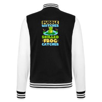 Frog Catcher Puddle Watcher Skilled Frog - College Sweat Jacket - black/white - Back - Marisol (170cm)