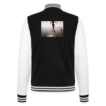 I wish I could touch the sky - College Sweat Jacket - black/white - Back - Marisol (170cm)