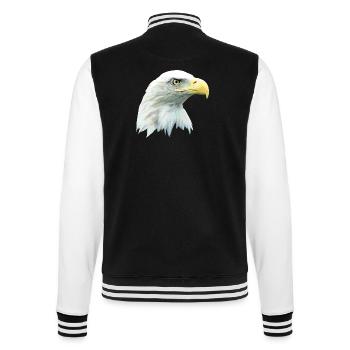 Eagle's Head, Bald Eagle, Eagle, Bird of Prey - College Sweat Jacket - black/white - Back - Marisol (170cm)
