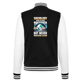 Sociology Where We Make Theories But Never - College Sweat Jacket - black/white - Back - Marisol (170cm)