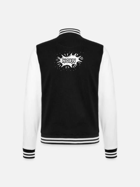 Horn as a gift - College Sweat Jacket - black/white