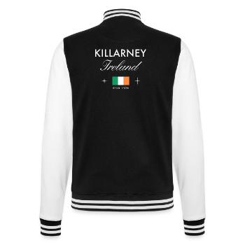 Killarney Ireland Coordinates Travel Souvenir - College Sweat Jacket - black/white - Back - Marisol (170cm)