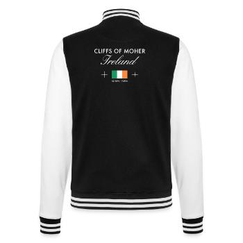 Cliffs of Moher Ireland Coordinates Travel Souvenir - College Sweat Jacket - black/white - Back - Marisol (170cm)