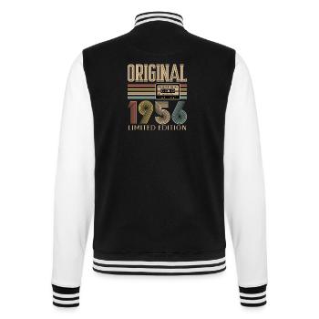 70th birthday, 70 years - College Sweat Jacket - black/white - Back - Marisol (170cm)