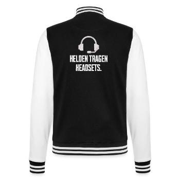 Helden Tragen Headsets Motiv - College-Sweatjacke - Schwarz/Weiß - Hinten - Marisol (170cm)