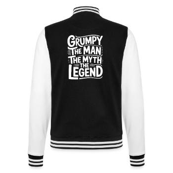 Grumpy der Mann, der Mythos, die Legende - College-Sweatjacke - Schwarz/Weiß - Hinten - Marisol (170cm)