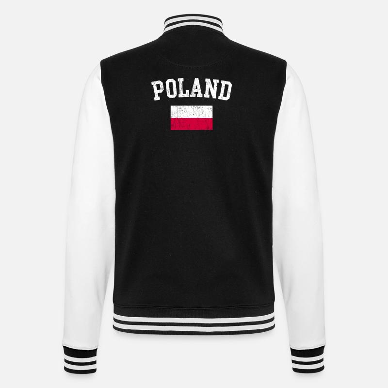 Typografie des polnischen Flaggenbogens - College-Sweatjacke - Schwarz/Weiß