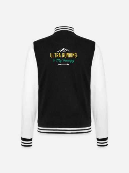 Ultra Running is My Therapy - College Sweat Jacket - black/white