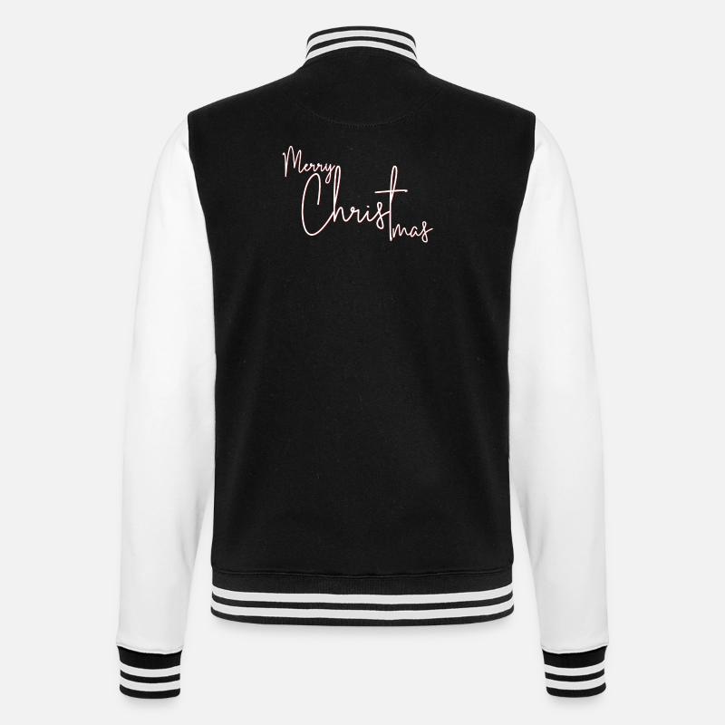 Crimson Script Frohe Weihnachten - College-Sweatjacke - Schwarz/Weiß