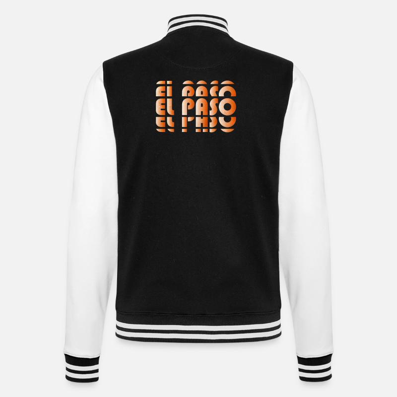 El Paso Gradient Grid - College-Sweatjacke - Schwarz/Weiß