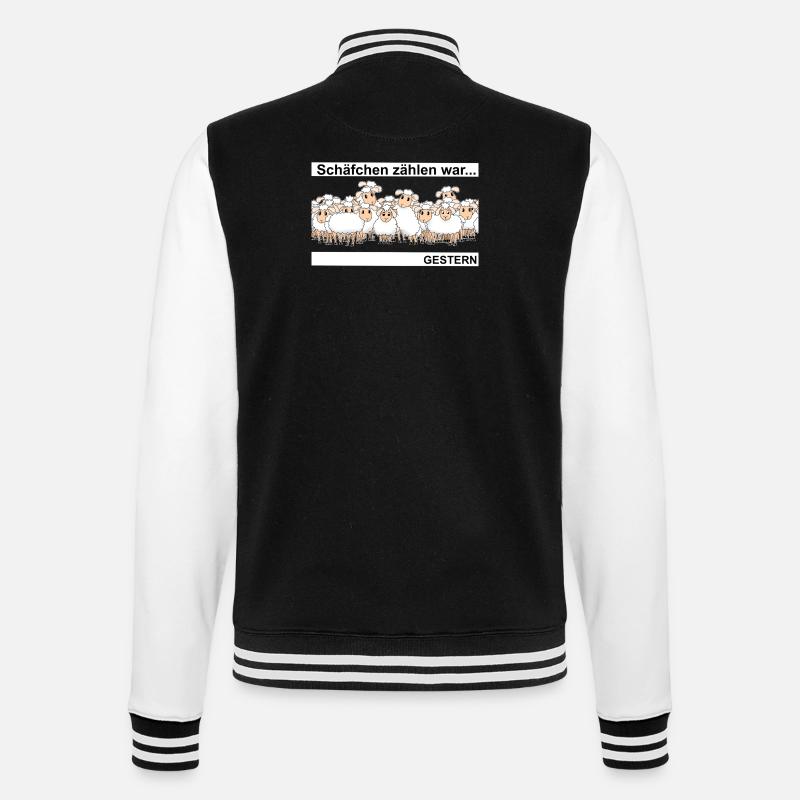 Schäfchen zählen - College-Sweatjacke - Schwarz/Weiß