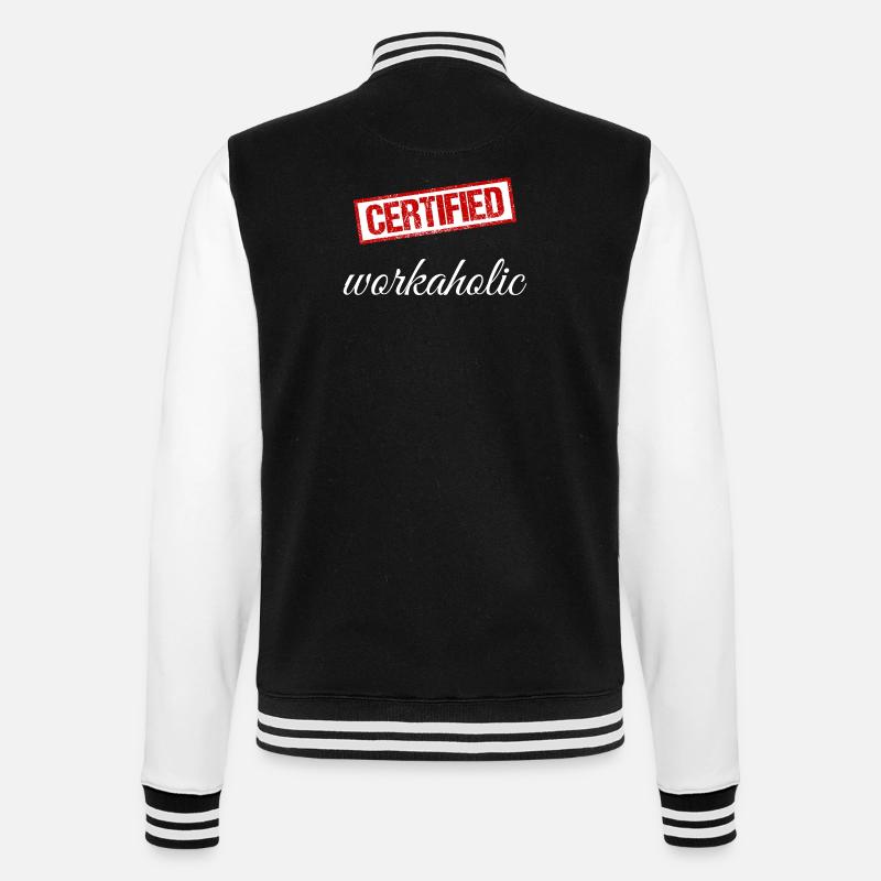 Workaholic - College Sweat Jacket - black/white