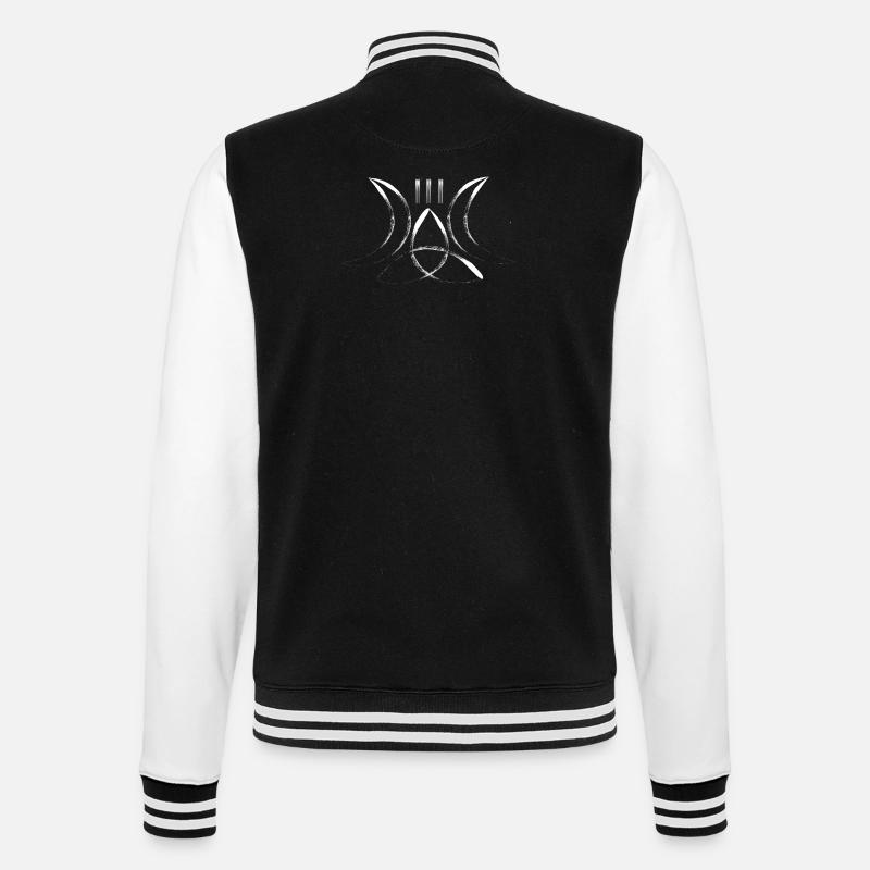 Mondsigil der Drei Monde - College-Sweatjacke - Schwarz/Weiß