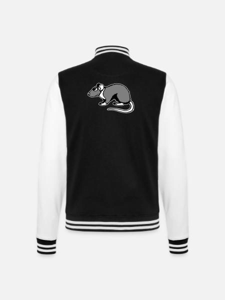 Cool Rat Sunglasses Side Funny Rodent - College Sweat Jacket - black/white