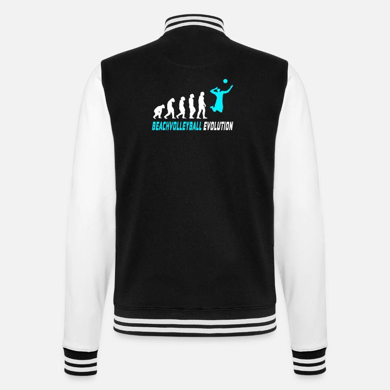 Beachvolleyball Evolution Design / Geschenkidee - College-Sweatjacke - Schwarz/Weiß