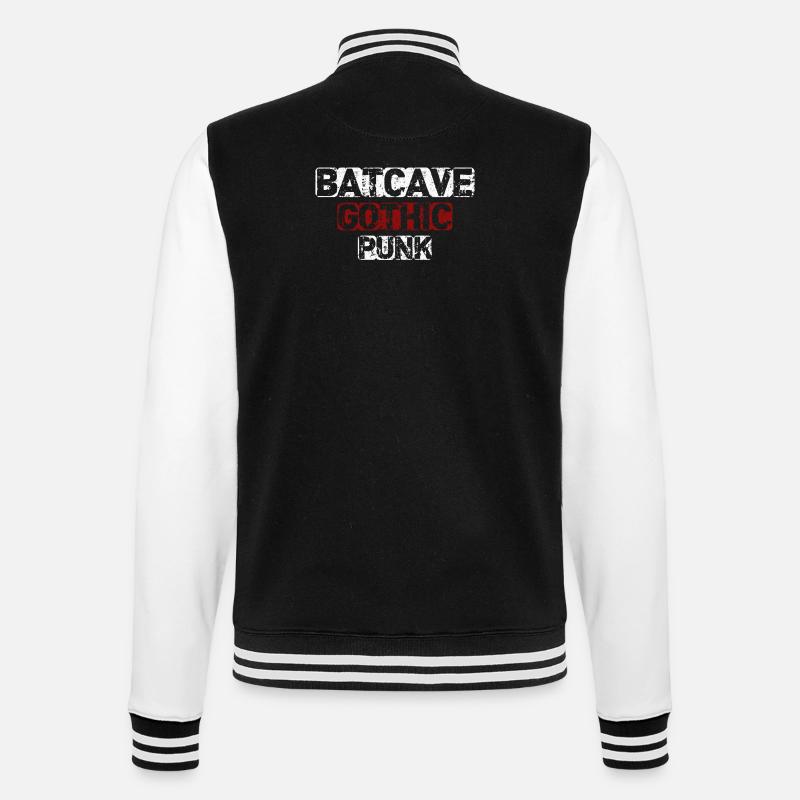 Batcave Gothic Punk - College Sweat Jacket - black/white